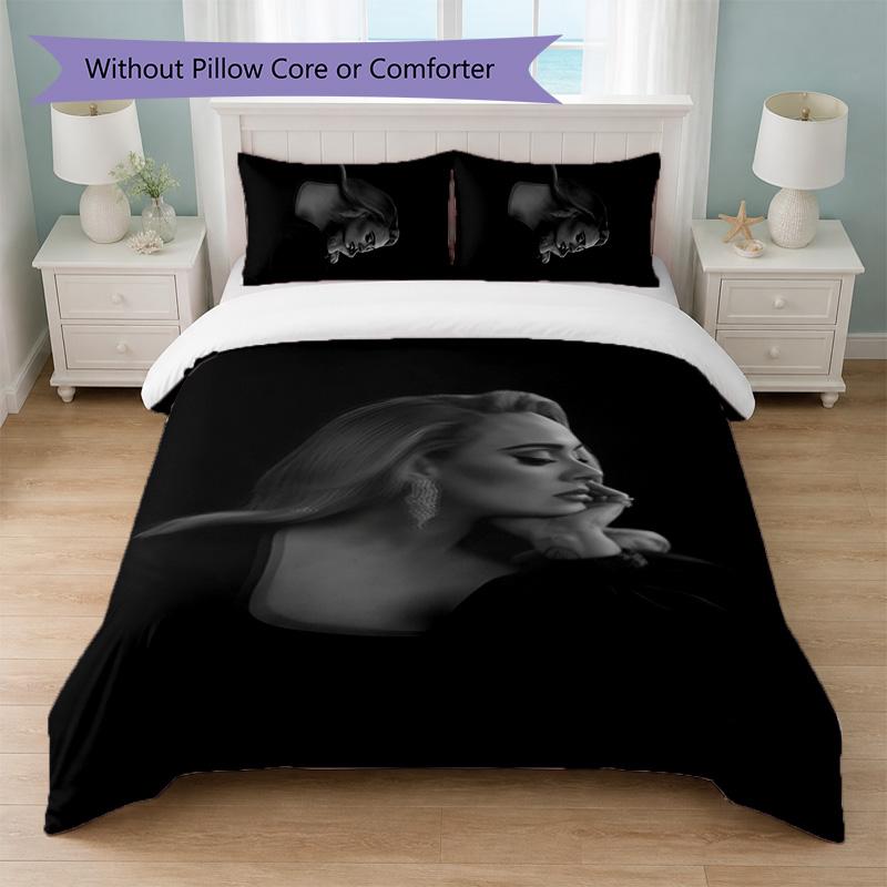 Adele Print 3Pcs Duvet Cover Set 1 Duvet Cover and 2 Pillowcases Soft Bed Linen For Household Bedroom