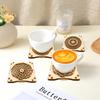 1/4Pcs Wooden Kinetic Coasters Farmhouse Rustic Heat-resistant Coffee Mug Cup Holder Mat Kitchen Countertop Table Desk Decoration