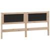 Headboard in Brown and Dark Gray 160 cm Solid Pine Wood