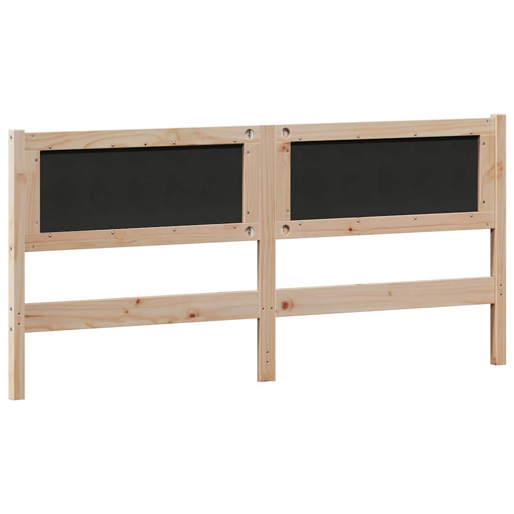 Headboard in Brown and Dark Gray 160 cm Solid Pine Wood