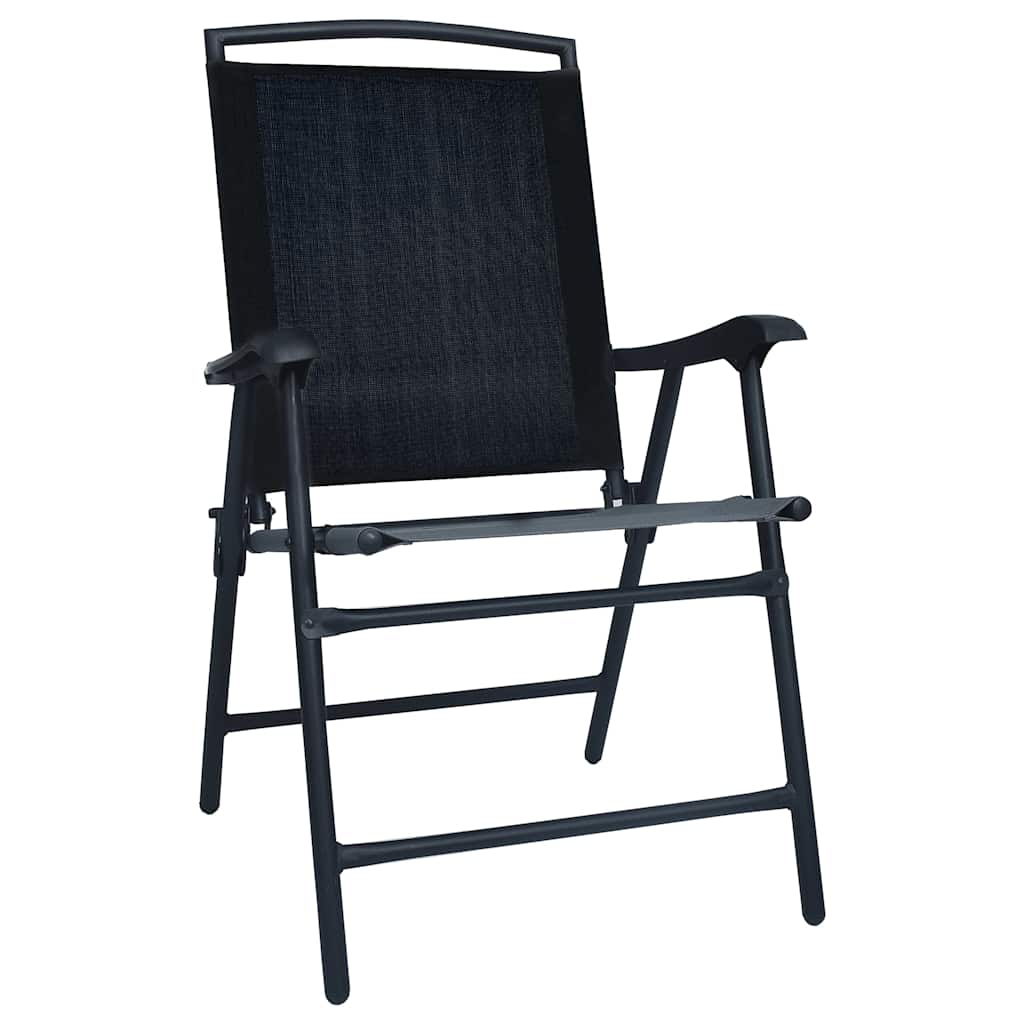 vidaXL Klappstühle, 2 Stück, Textilene, Schwarz