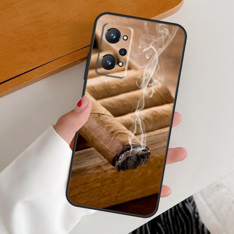Курение Сигары Для Realme C53 C51 C55 C67 C30 C31 C33 C35 C21Y C25s GT5 9 10 11 12 Pro Plus GT Neo 6 Чехол