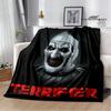 Плед с принтом фильма ужасов «Террификатор», модный, теплый, из фланели, мягкий и удобный, для пикника, подарок на день рождения