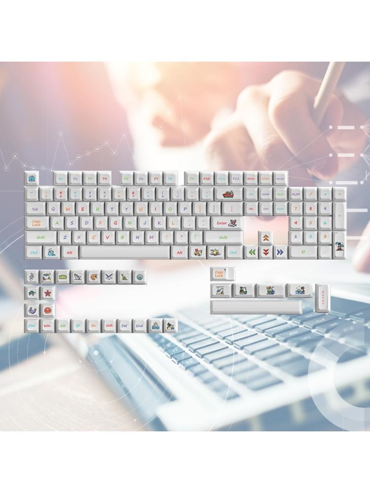 Колпачки клавиш PBT 133-клавишные термально-сублимационные LDA механическая клавиатура с переключателями MX Personality Cartoon