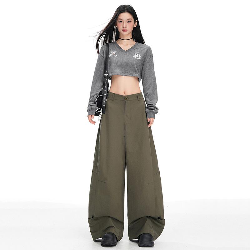 Autumn Women's High-Waist Loose Wide-Leg Pants