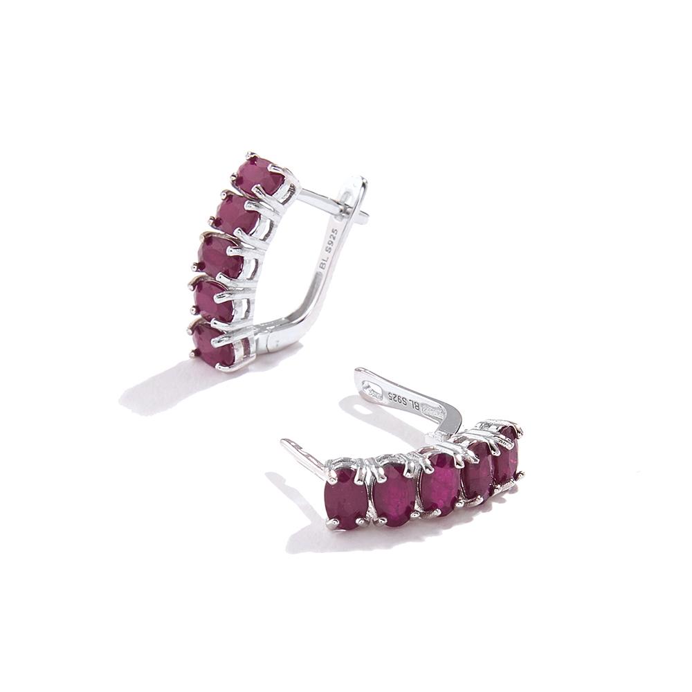 Bolaijewelry Драгоценный натуральный рубин 3*5 мм овальный дизайнерский шикарный застежка серебряное кольцо серьги комплект ювелирных изделий роскошные украшения для женщин леди хороший подарок