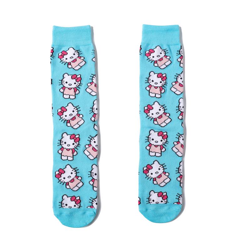 Женские хлопковые носки Hello Kitty с кошкой - Модный аниме-дизайн для всех сезонов.