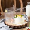 Прозрачная ручка для торта, мини-квадратный мусс, слоеное тесто, пластиковые упаковочные коробки, 5-дюймовая 6-дюймовая маленькая портативная коробка для выпечки десертов