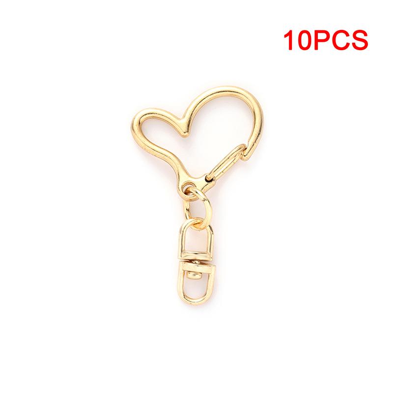 10 шт. брелок для ключей в форме сердца, брелок для ключей, аксессуары для самостоятельного изготовления, карабин