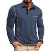 Men'S Button Up Long Sleeved Fashionable Casual Sports Top