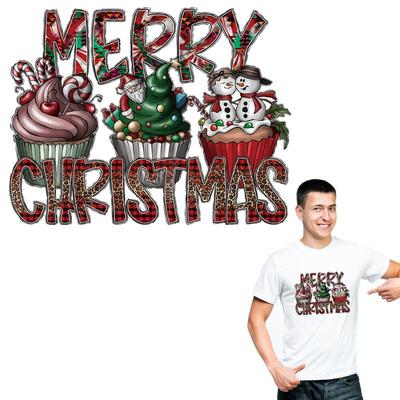 С Рождеством утюг на нашивки кексы патч Diy наклейки на одежду толстовки Parches Ropa термопресс аппликация термоперенос