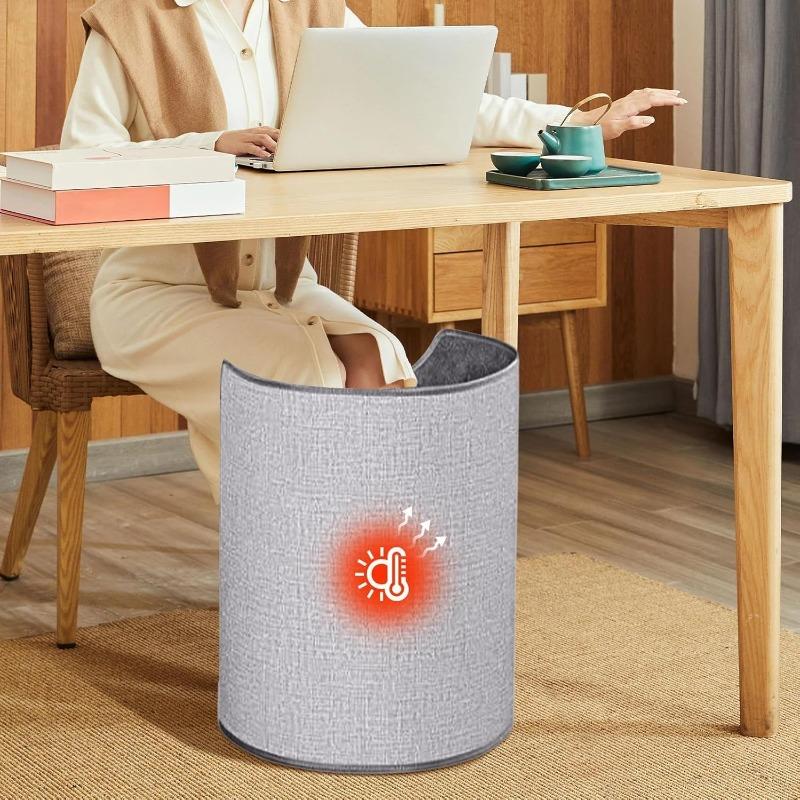 Foldable Under Desk Foot Warmer Electric Heater Silent Operation Auto Shut Off Adjustable Thermostat for Office Home
