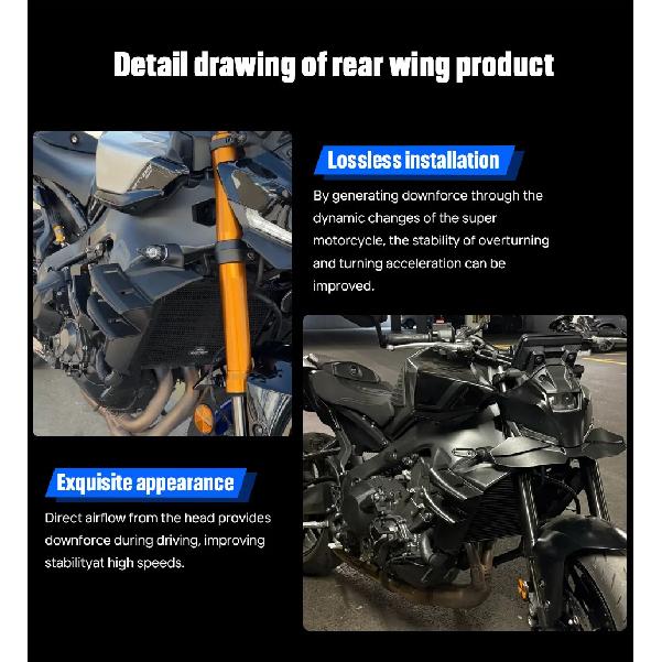 For YAMAHA MT-09 / SP 2024-2026 Side Wing Side spoiler FRONTAL SPOILERS MT09 2024 2025 2026 Front spoiler Lower spoiler flank