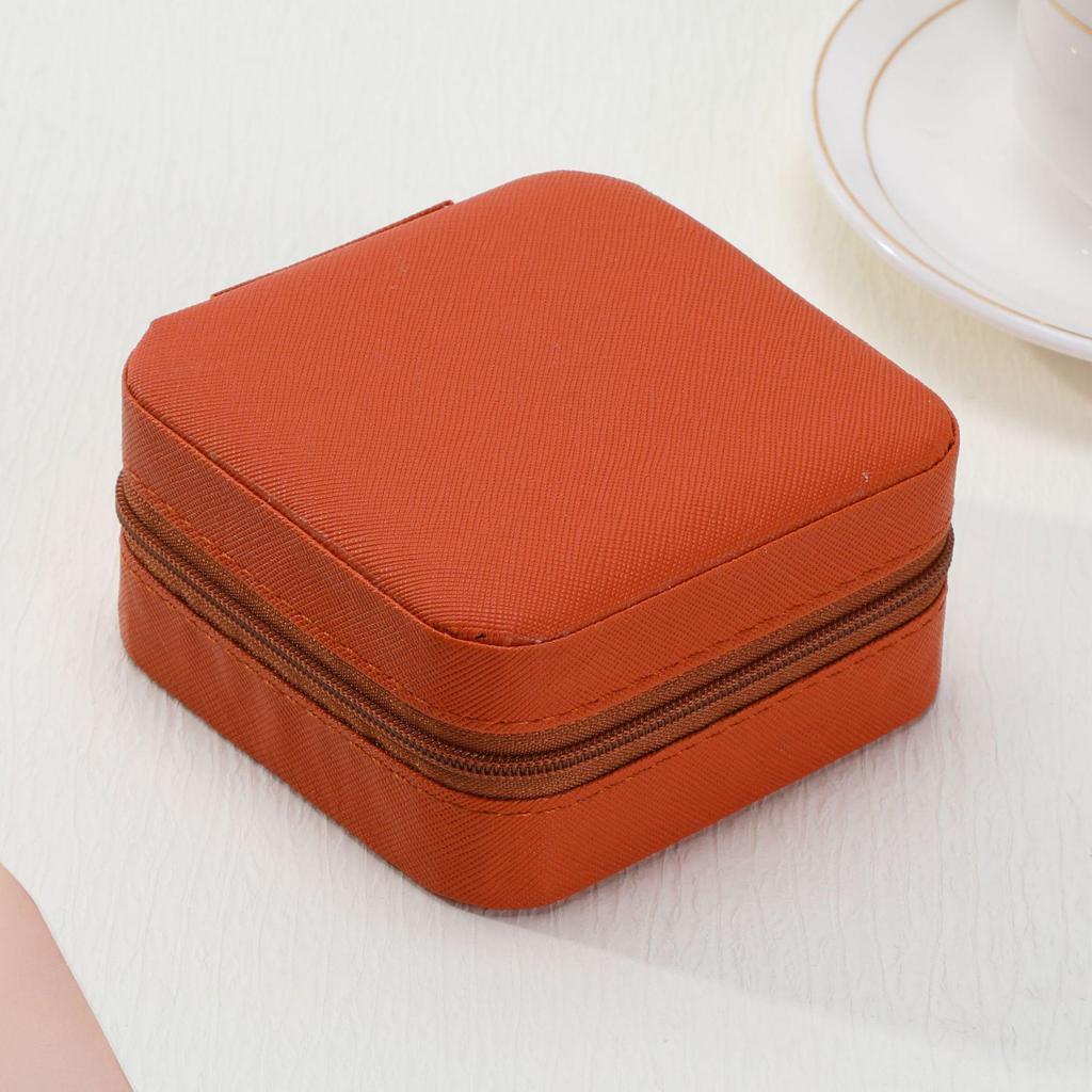 Double-Layer Leather Jewelry Box with Lock for Earrings and Handcrafted Accessories