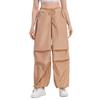 Women's Y2K Wide-Leg Cargo Pants with Drawstring - Slimming American Parachute Design for Casual Sport.