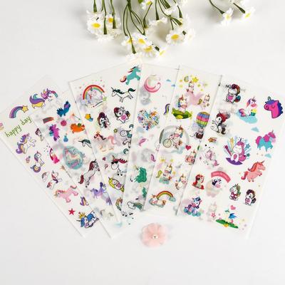 Мультяшные наклейки с единорогами для детского DIY-дневника и планировщика