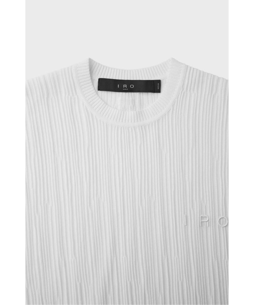 IRO Pleats Pleated Short Sleeve Round Sweater Iqwam26705Whx