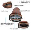 CONTACT'S  Genuine Leather Chest Bag Casual Crossbody Bag Travel Shoulder Backpack Men's Leather Multifunctional Bag