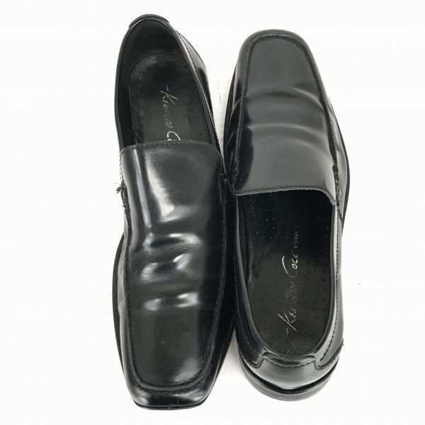 Кожаные слипоны Kenneth Cole с мыском [7M/25.0/Черный] Туфли(ИСПОЛЬЗОВАЛ)