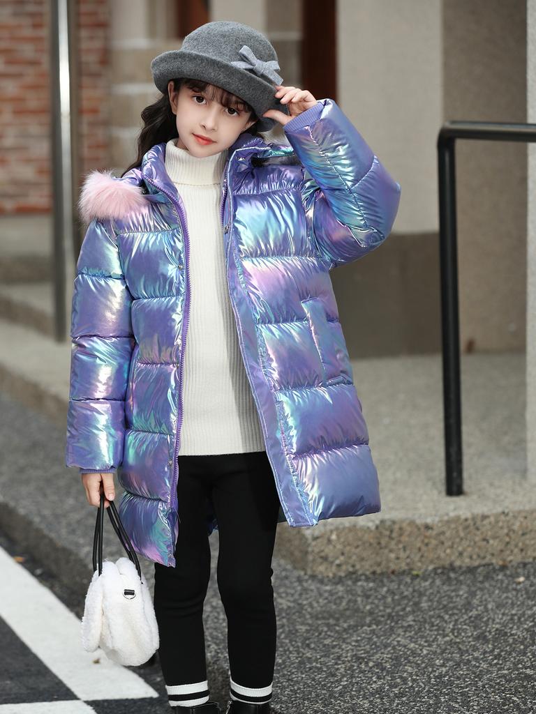 Зимняя хлопковая одежда для девочек Новая зимняя пуховая хлопковая одежда Детские куртки Глянцевые хлопковые куртки Мода