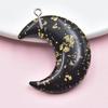 Цветной смоляной кулон-луна на брелке с золотой фольгой - Аксессуар для DIY-украшений