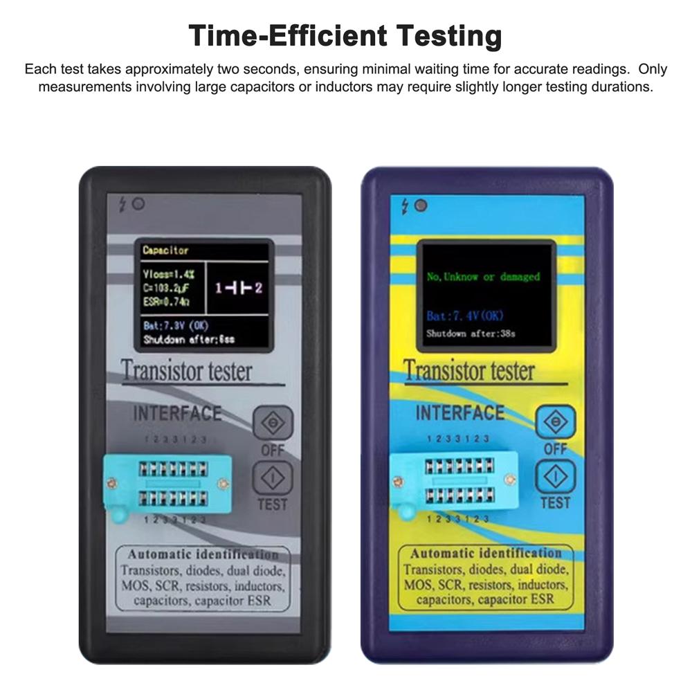 Тестер транзисторов NPN PNP Транзистор Диод Резистор Емкость индуктора MOS SCR Измеритель ESR с 1,8