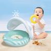 Baby Swim Ring With Sunshade Swimming Rings Floaties Leakproof Swim Float Tube With Handles & Seat Pool Rings For Boys Girls