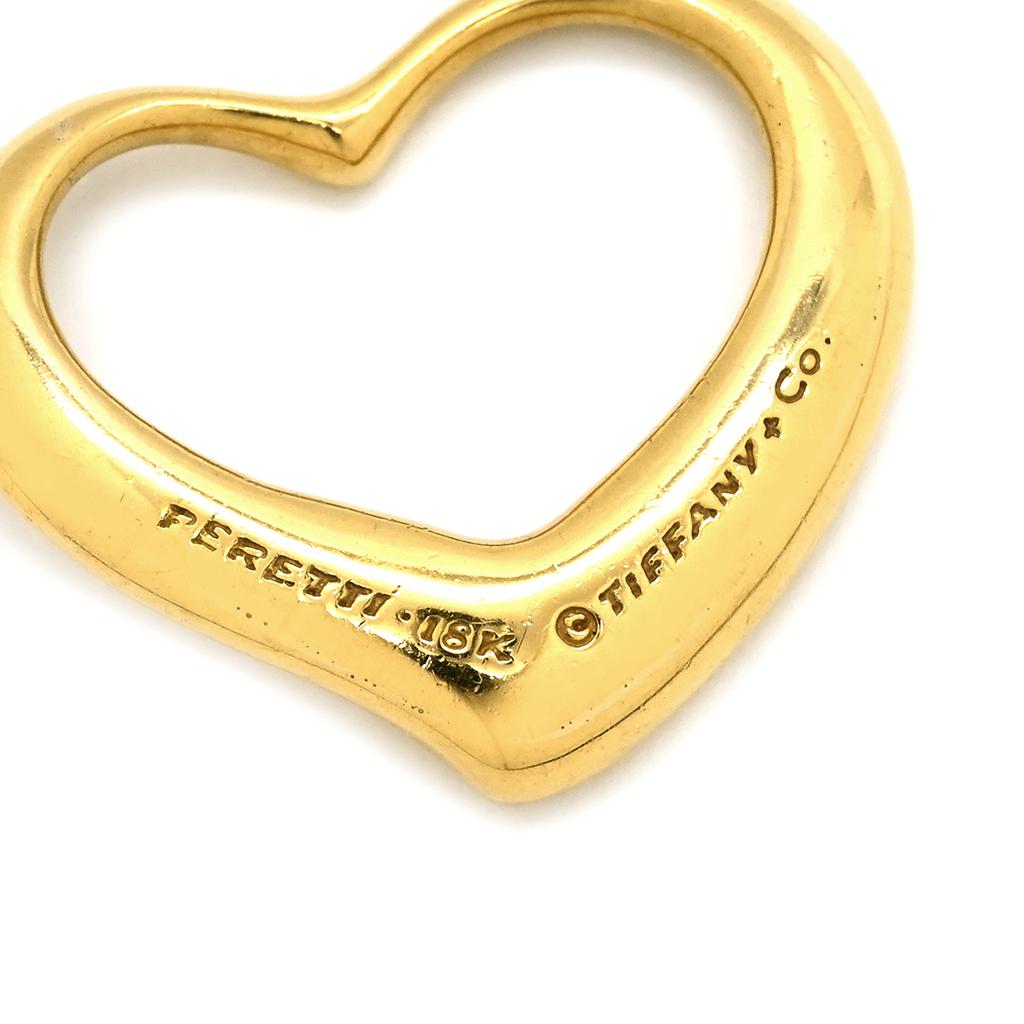 Tiffany & Co Open heart Open Heart 1.1 "Pendant top 18K Yellow Gold Array