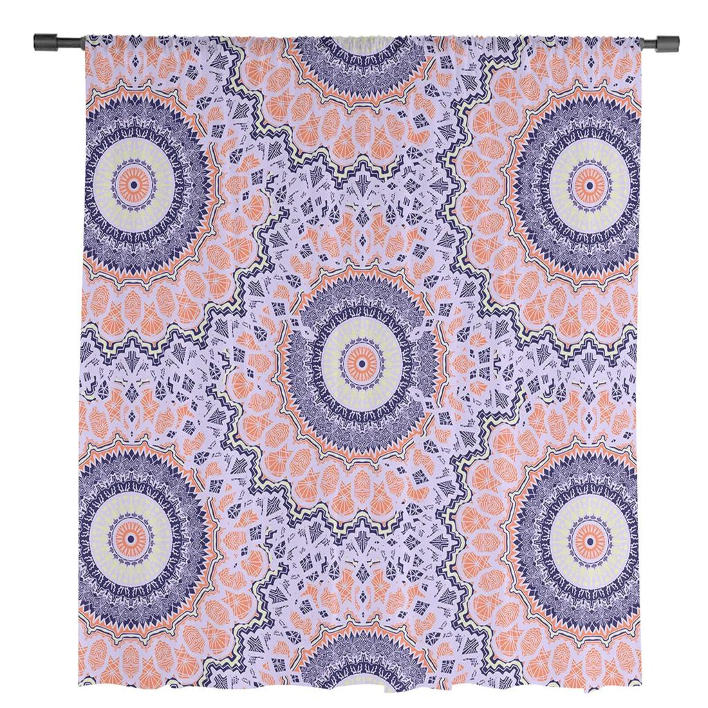 Indian Abstraction Line Sheer Curtains For Living Room Bedroom Tulle Curtain For Kitchen Voile Curtain Blind Panels