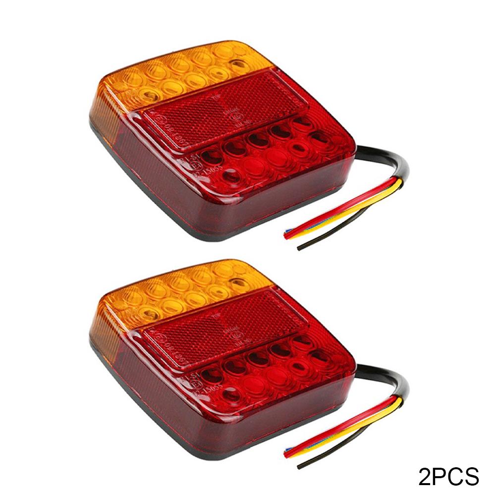 2Pcs 12V 26LED Truck Rear Taillight Turn Signal Indicator Tail Light Car Number Plate Light Rear Reverse Brake Stop Lamp Trailer Caravan