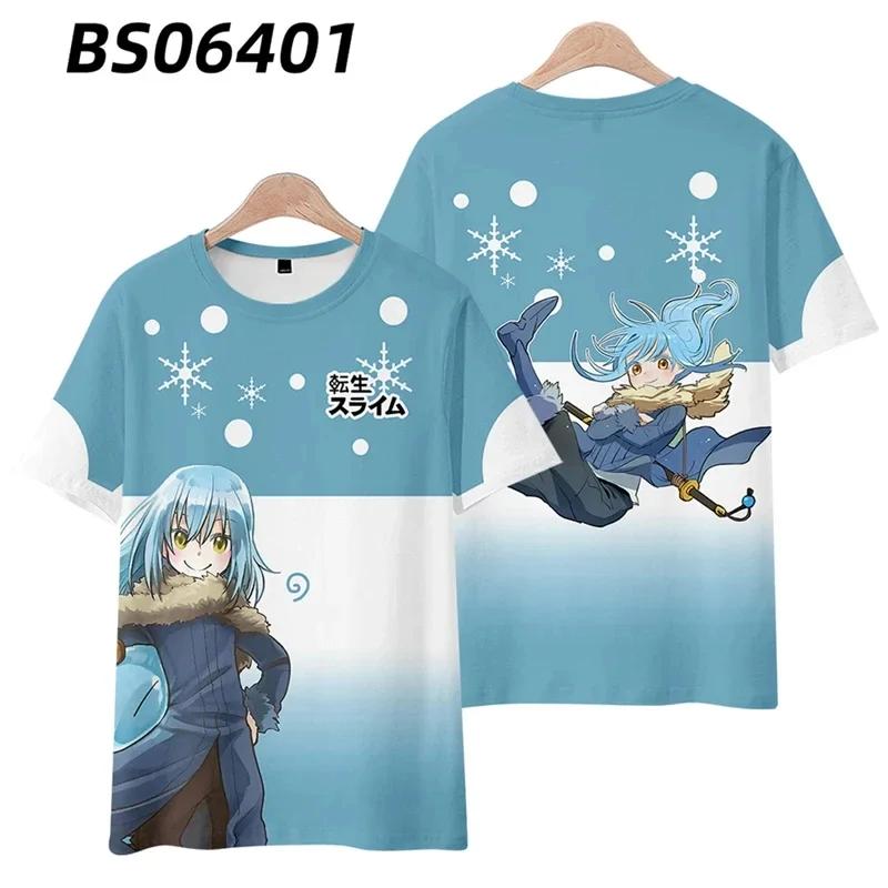 2025 That Time I Got Reincarnated As A Slime Rimuru Tempest 3D Print T Shirt Women Men Summer Short Sleeve Funny Tshirt Coolboy