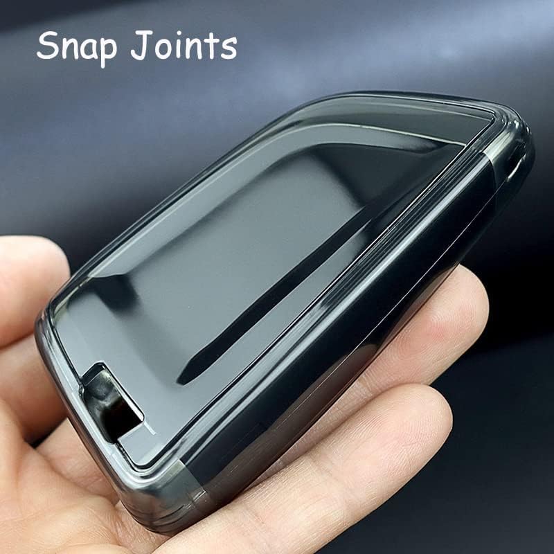 IUIU Key Fob Cover Smoked Color, Black Fob Protector, Premium TPU Case Compatible with BMW 1 2 3 5 6 Series, X1 X2 X3 X5 X6 X7