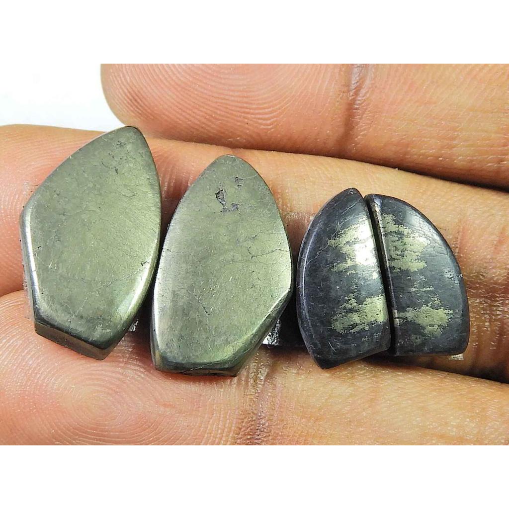 Натуральный золотой пирит Appach 2 пары фантазийных кабошонов драгоценных камней 13-20 мм SK-2151