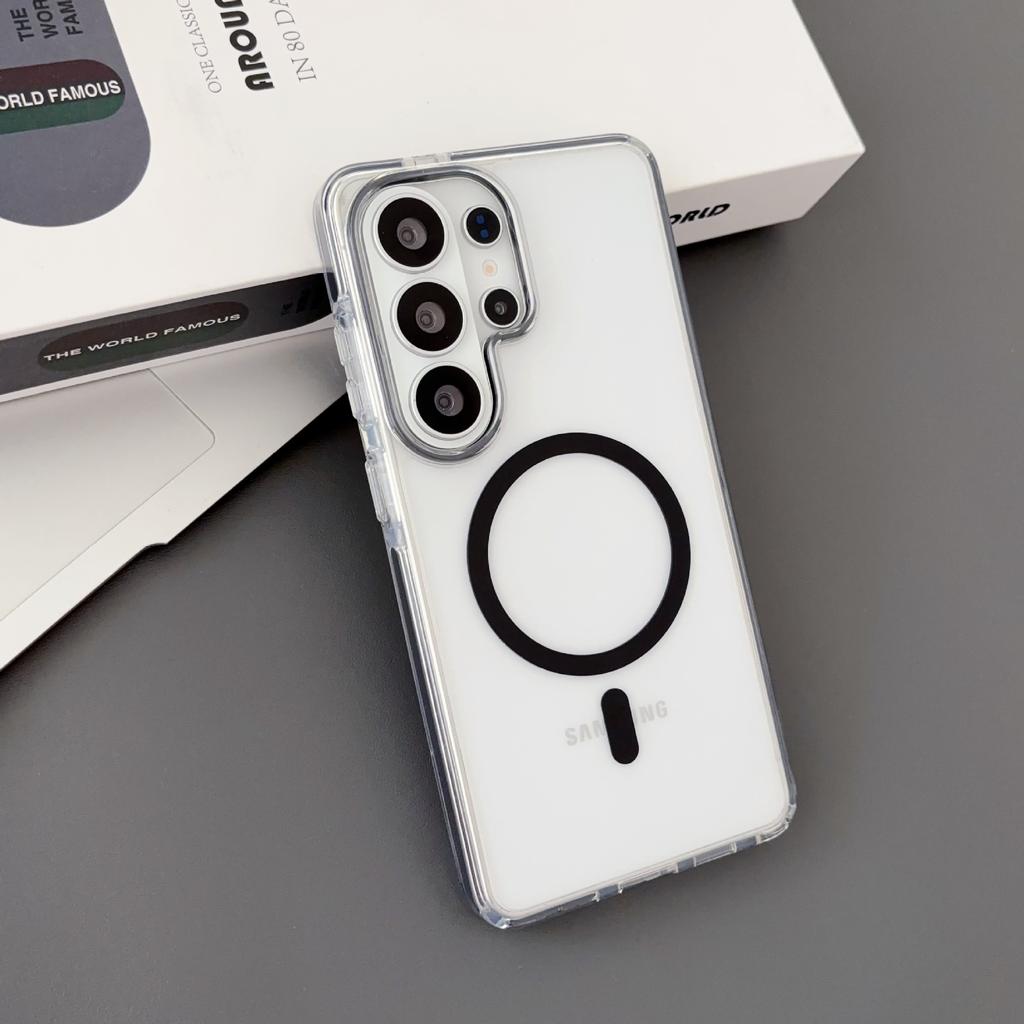 Применимо для чехла мобильного телефона Samsung S26Ultra ледяной кристалл два в одном магнитная зарядка S25U высокая прозрачность и защита от падения простой