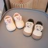 Toddler Skate Shoes Cute Bears Soft Sole Kids Flat Shoes Toes Capped Striped 2025 New Fashion Boys Girls Casual Shoes Hook&loop