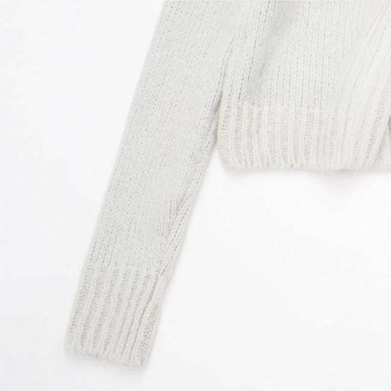 Womens V-Neck Long Sleeve Knit Cardigan Loose Fit Solid Color Casual Sweater 2025
