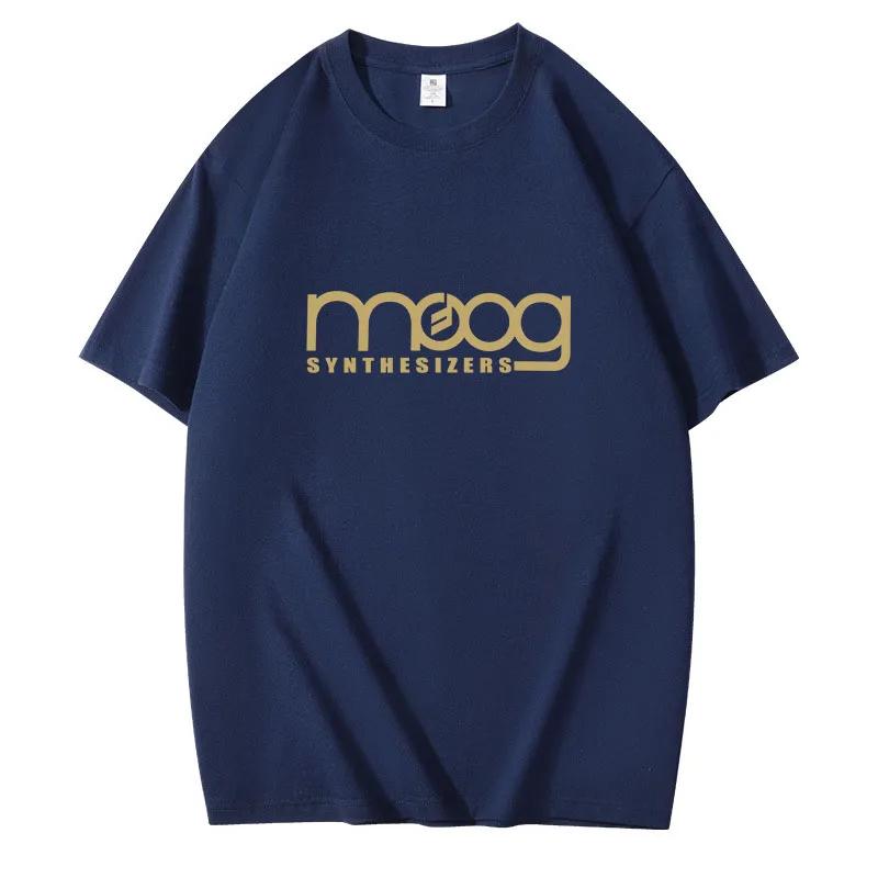 Женская унисекс футболка с круглым вырезом Moog Synthesizer черная с коротким рукавом