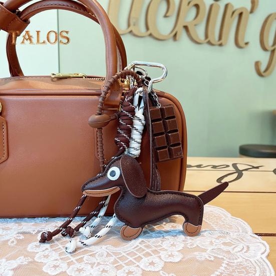 Такса брелок сумка кулон искусственная кожа милый щенок собака талисман подарки подвесные украшения для сумок сумки кошельки ретро стиль аксессуары