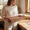 Open-Top Lid Wood Egg Case Large Capacity Egg Display Crates  Kitchen Organizer