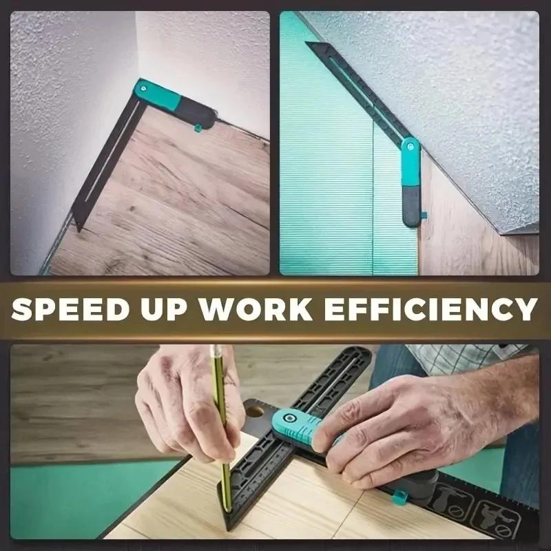 Деревообработка Многофункциональная угловая линейка Угломер Инструмент Блокировка Измерения Регулируемая деревянная работа Домашнее украшение Блокировка Фиксированная