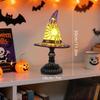 Pipihome Witch Hat Lamp, Handmade Resin Goth Lamp, Witches Hat Bedside Lamps, Halloween Decorations for Indoor and Outdoor, Gothic Home Decor for