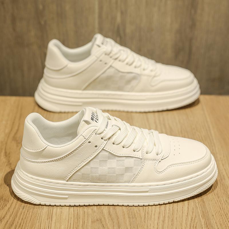 Autumn feeling white board shoes casual leather shoes sports thick sole increase