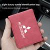 uldf10 Car Driver License Suede Leather Bag Auto Driving Documents Wallet For Mitsubishi Lancer Ralliart ASX Mirage Pajero Xpander