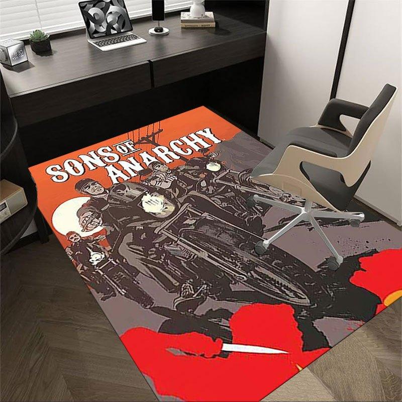 1pc Sons of Anarchy themed Office Carpet Chair Mats - durable polyester rug for home theater, office, dorm room decor - tA98