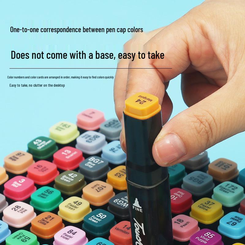 48-Color Dual Tip Alcohol-Based Marker Set for Kids, Quick-Drying Art Pens