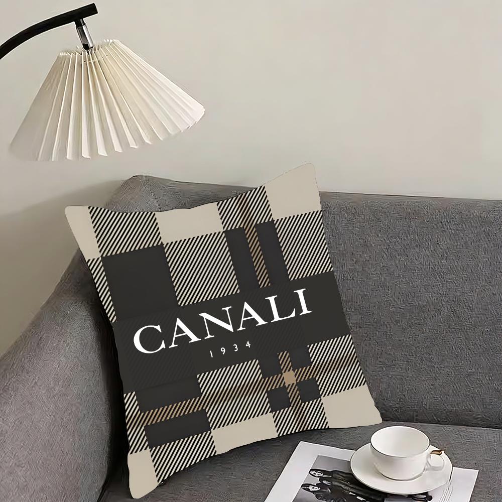 Fashion CCanali Cushion Cover Elegant Comfort Pillowcase Sofa Bed Doublesided Printed Invisible Zipper Home Decor
