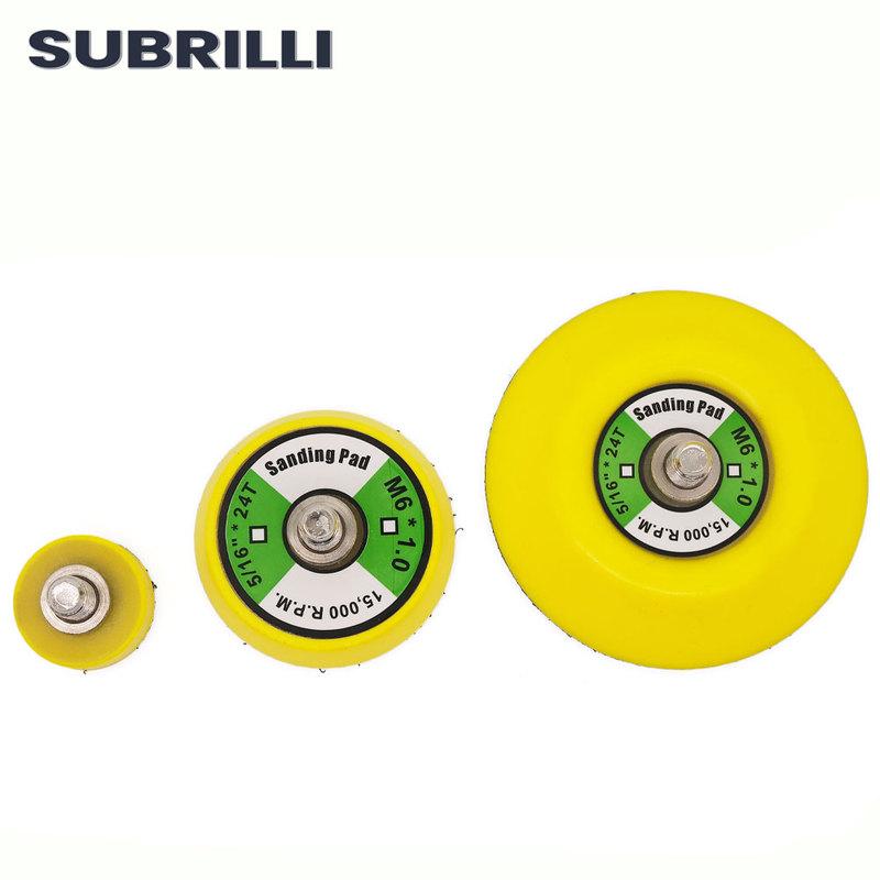 SUBRILLI 1/2/3/4 Inch Sanding Disc M6 5/16*24T thread Sander Backer Pad For Air Polisher Back Plate Abrasive Grinding Tool
