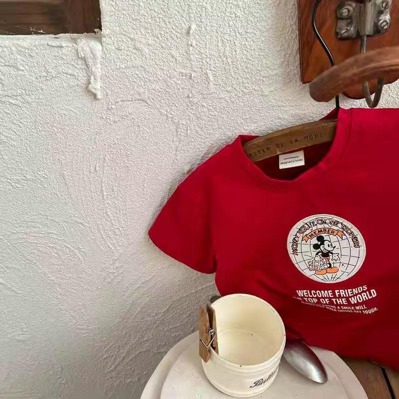 Детская футболка с короткими рукавами и рисунком - летний хлопковый топ для мальчиков и девочек