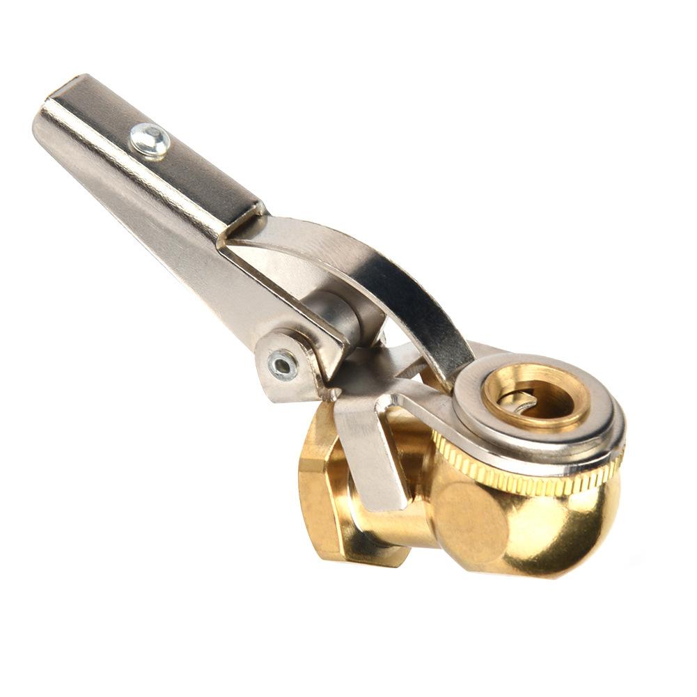 1/4 Inch Copper Tire Air Valve, Brass Tire Inflation Valve, Air Intake Opening, Tire Inflation Connection, Suitable for Car Engines (with Clip)