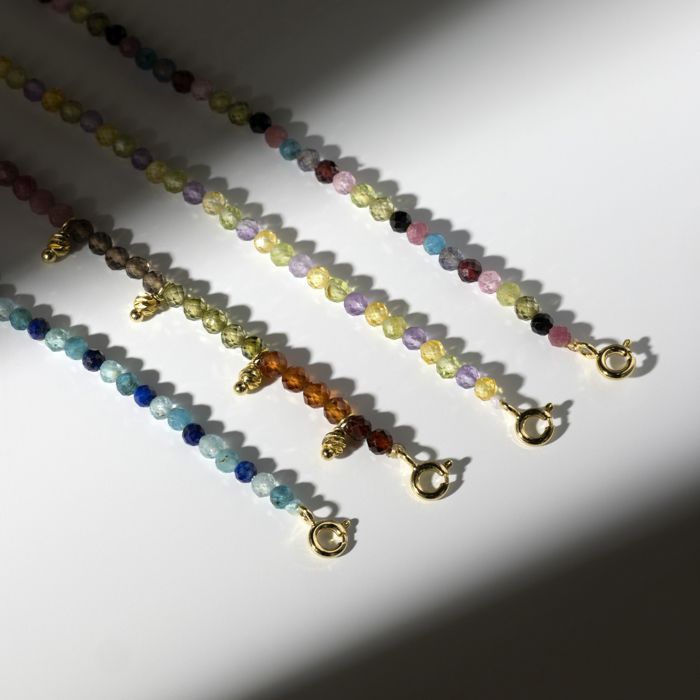 Bracelet - Luxenter - Salblai - Argent 925 - Or Jaune 18K - Tourmaline Multicolore